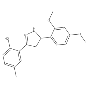 2-[5-(2,4-dimethoxyphenyl)-4,5-dihydro-1H-pyrazol-3-yl]-4-methylphenol结构式