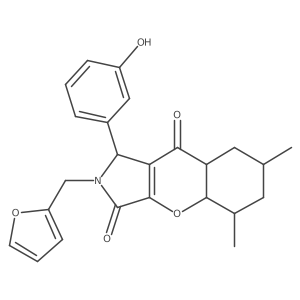 2-(furan-2-ylmethyl)-1-(3-hydroxyphenyl)-5,7-dimethyl-4a,5,6,7,8,8a-hexahydro-1H-chromeno[2,3-c]pyrrole-3,9-dione Structure