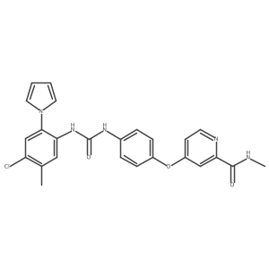 4-(4-(3-(4-Chloro-5-methyl-2-(1H-pyrrol-1-YL)phenyl)ureido)phenoxy)-N-methylpicolinamide结构式