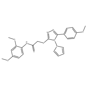 N-(2,4-dimethoxyphenyl)-2-{[5-(4-methoxyphenyl)-4-(1H-pyrrol-1-yl)-4H-1,2,4-triazol-3-yl]sulfanyl}acetamide结构式