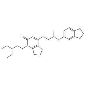 N-(benzo[d][1,3]dioxol-5-yl)-2-((1-(2-(diethylamino)ethyl)-2-oxo-2,5,6,7-tetrahydro-1H-cyclopenta[d]pyrimidin-4-yl)thio)acetamide Structure