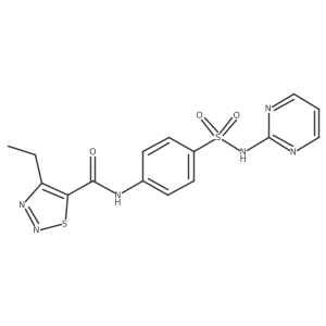 4-ethyl-N-(4-(N-(pyrimidin-2-yl)sulfamoyl)phenyl)-1,2,3-thiadiazole-5-carboxamide结构式
