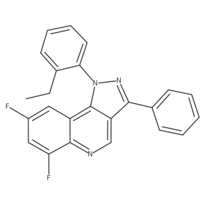 1-(2-ethylphenyl)-6,8-difluoro-3-phenyl-1H-pyrazolo[4,3-c]quinoline结构式