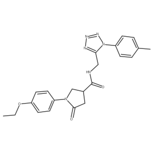 1-(4-ethoxyphenyl)-5-oxo-N-((1-(p-tolyl)-1H-tetrazol-5-yl)methyl)pyrrolidine-3-carboxamide结构式
