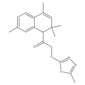 2-[(5-methyl-1,3,4-thiadiazol-2-yl)sulfanyl]-1-(2,2,4,7-tetramethylquinolin-1(2H)-yl)ethanone结构式