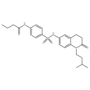 N-(4-(N-(1-isopentyl-2-oxo-1,2,3,4-tetrahydroquinolin-6-yl)sulfamoyl)phenyl)butyramide结构式