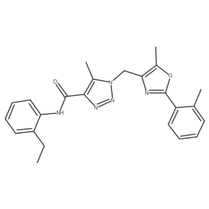 N-(2-ethylphenyl)-5-methyl-1-((5-methyl-2-(o-tolyl)oxazol-4-yl)methyl)-1H-1,2,3-triazole-4-carboxamide结构式