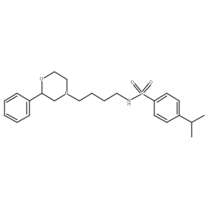 4-isopropyl-N-(4-(2-phenylmorpholino)butyl)benzenesulfonamide结构式