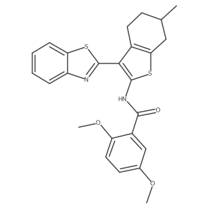 N-[3-(1,3-benzothiazol-2-yl)-6-methyl-4,5,6,7-tetrahydro-1-benzothiophen-2-yl]-2,5-dimethoxybenzamide Structure