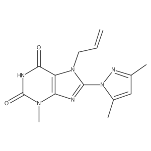 7-Allyl-8-(3,5-dimethyl-1H-pyrazol-1-yl)-3-methyl-1H-purine-2,6(3H,7H)-dione结构式