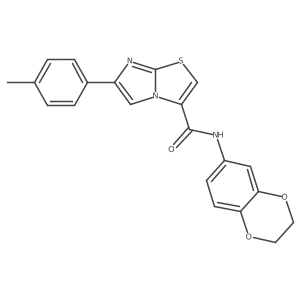 N-(2,3-dihydrobenzo[b][1,4]dioxin-6-yl)-6-(p-tolyl)imidazo[2,1-b]thiazole-3-carboxamide结构式