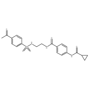 N-(2-(4-acetylphenylsulfonamido)ethyl)-4-(cyclopropanecarboxamido)benzamide结构式