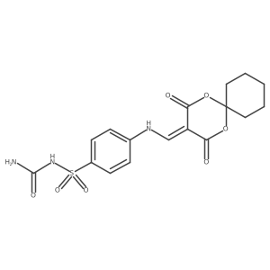 N-carbamoyl-4-(((2,4-dioxo-1,5-dioxaspiro[5.5]undecan-3-ylidene)methyl)amino)benzenesulfonamide结构式