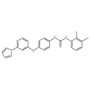 1-(4-((6-(1H-imidazol-1-yl)pyrimidin-4-yl)amino)phenyl)-3-(3-chloro-2-methylphenyl)urea结构式