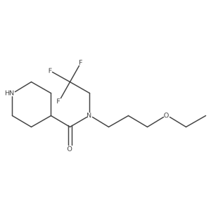 N-(3-Ethoxypropyl)-N-(2,2,2-trifluoroethyl)-4-piperidinecarboxamide结构式