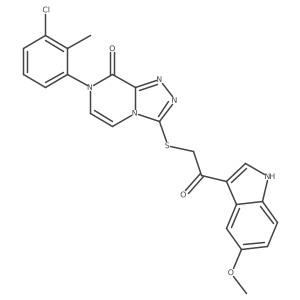 7-(3-chloro-2-methylphenyl)-3-((2-(5-methoxy-1H-indol-3-yl)-2-oxoethyl)thio)-[1,2,4]triazolo[4,3-a]pyrazin-8(7H)-one结构式