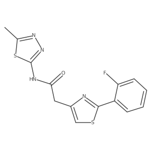 2-[2-(2-fluorophenyl)-1,3-thiazol-4-yl]-N-[(2Z)-5-methyl-1,3,4-thiadiazol-2(3H)-ylidene]acetamide结构式