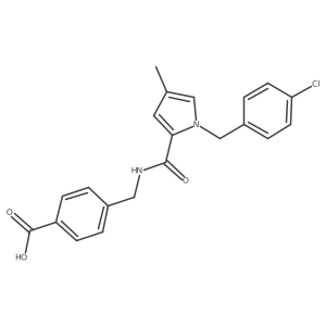 4-((1-(4-Chlorobenzyl)-4-methyl-1H-pyrrole-2-carboxamido)methyl)benzoic acid结构式