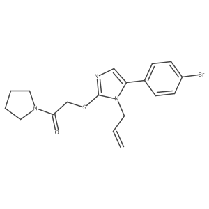 2-((1-allyl-5-(4-bromophenyl)-1H-imidazol-2-yl)thio)-1-(pyrrolidin-1-yl)ethanone结构式