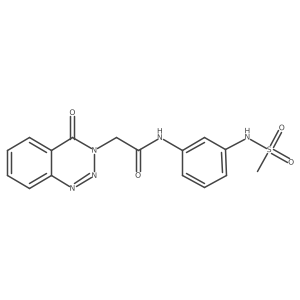 N-(3-(methylsulfonamido)phenyl)-2-(4-oxobenzo[d][1,2,3]triazin-3(4H)-yl)acetamide结构式