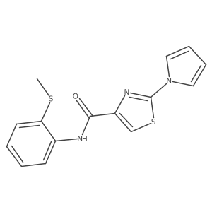 N-(2-(methylthio)phenyl)-2-(1H-pyrrol-1-yl)thiazole-4-carboxamide Structure