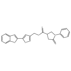 (5-(Benzofuran-2-yl)isoxazol-3-yl)methyl 5-oxo-1-phenylpyrrolidine-3-carboxylate结构式