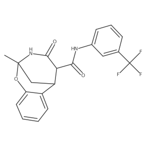2-methyl-4-oxo-N-(3-(trifluoromethyl)phenyl)-3,4,5,6-tetrahydro-2H-2,6-methanobenzo[g][1,3]oxazocine-5-carboxamide结构式