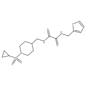 N1-((1-(cyclopropylsulfonyl)piperidin-4-yl)methyl)-N2-(thiophen-2-ylmethyl)oxalamide结构式