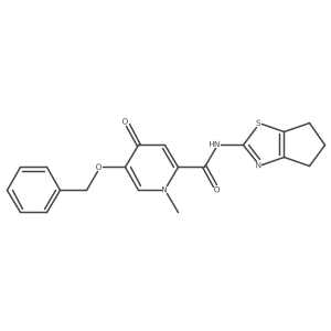 5-(benzyloxy)-1-methyl-4-oxo-N-[(2Z)-3,4,5,6-tetrahydro-2H-cyclopenta[d][1,3]thiazol-2-ylidene]-1,4-dihydropyridine-2-carboxamide结构式