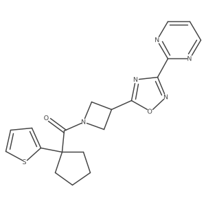 (3-(3-(Pyrimidin-2-yl)-1,2,4-oxadiazol-5-yl)azetidin-1-yl)(1-(thiophen-2-yl)cyclopentyl)methanone Structure