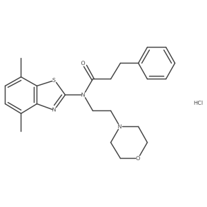 N-(4,7-dimethylbenzo[d]thiazol-2-yl)-N-(2-morpholinoethyl)-3-phenylpropanamide hydrochloride结构式