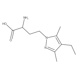 2-amino-4-(4-ethyl-3,5-dimethyl-1H-pyrazol-1-yl)butanoic acid结构式