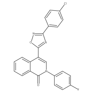 4-(3-(4-chlorophenyl)-1,2,4-oxadiazol-5-yl)-2-(4-fluorophenyl)isoquinolin-1(2H)-one结构式