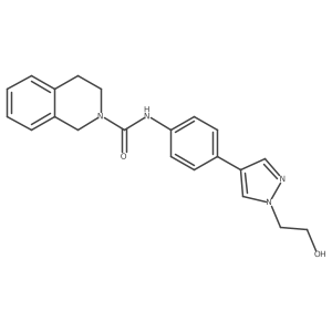 3,4-Dihydro-N-[4-[1-(2-hydroxyethyl)-1H-pyrazol-4-yl]phenyl]-2(1H)-isoquinolinecarboxamide结构式