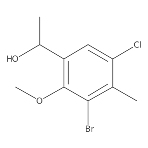 1-(3-Bromo-5-chloro-2-methoxy-4-methylphenyl)ethanol结构式