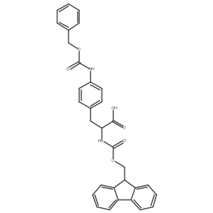 (2S)-3-(4-{[(benzyloxy)carbonyl]amino}phenyl)-2-({[(9H-fluoren-9-yl)methoxy]carbonyl}amino)propanoic acid结构式