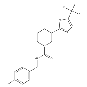 N-[(4-fluorophenyl)methyl]-3-[5-(trifluoromethyl)-1,3,4-oxadiazol-2-yl]piperidine-1-carboxamide结构式