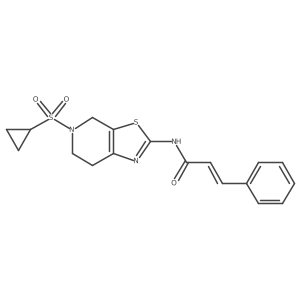 N-(5-(cyclopropylsulfonyl)-4,5,6,7-tetrahydrothiazolo[5,4-c]pyridin-2-yl)cinnamamide结构式