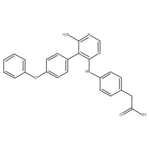 (4-(6-Amino-5-(4-phenoxyphenyl)-pyrimidin-4-ylamino)-phenyl)-acetic acid结构式