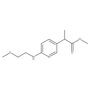 Methyl 2-(6-(2-methoxyethylamino)pyridin-3-yl)propanoate结构式