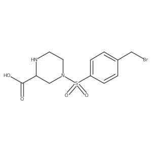 4-((4-(Bromomethyl)phenyl)sulfonyl)piperazine-2-carboxylic acid Structure