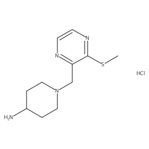1-((3-(Methylthio)pyrazin-2-yl)methyl)piperidin-4-amine hydrochloride Structure