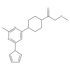 2-methoxy-1-(4-(2-methyl-6-(1H-pyrrol-1-yl)pyrimidin-4-yl)piperazin-1-yl)ethanone Structure