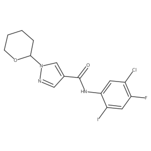 N-(5-chloro-4-fluoro-2-iodophenyl)-1-(tetrahydro-2H-pyran-2-yl)-1H-pyrazole-4-carboxamide Structure
