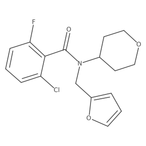 2-chloro-6-fluoro-N-(furan-2-ylmethyl)-N-(tetrahydro-2H-pyran-4-yl)benzamide Structure
