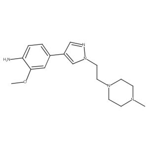 2-Methoxy-4-[1-[2-(4-methyl-1-piperazinyl)ethyl]-1H-pyrazol-4-yl]benzenamine结构式