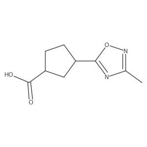 3-(3-Methyl-1,2,4-oxadiazol-5-yl)cyclopentane-1-carboxylic acid Structure