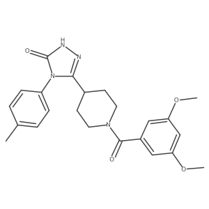 5-[1-(3,5-dimethoxybenzoyl)piperidin-4-yl]-4-(4-methylphenyl)-2,4-dihydro-3H-1,2,4-triazol-3-one结构式
