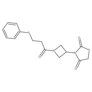 3-(1-(3-(Phenylthio)propanoyl)azetidin-3-yl)thiazolidine-2,4-dione Structure