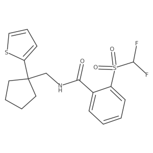2-((difluoromethyl)sulfonyl)-N-((1-(thiophen-2-yl)cyclopentyl)methyl)benzamide结构式